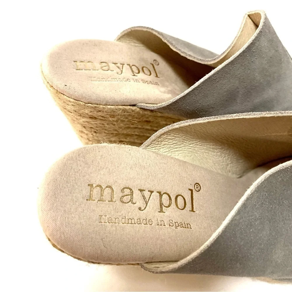Anthropologie Maypol Suede Wedge Espadrille Slides 8.5 Heels
